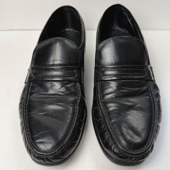 Florsheim Loafers Mens 11.5 D Black Leather Dress Shoes Classic Preppy Timeless - Picture 2 of 9